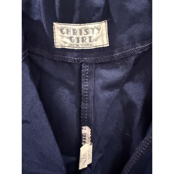 Vintage 80s 90s Christy Girl NY Dark Blue Pleated Pants Size 30 USA Made - Picture 5 of 8